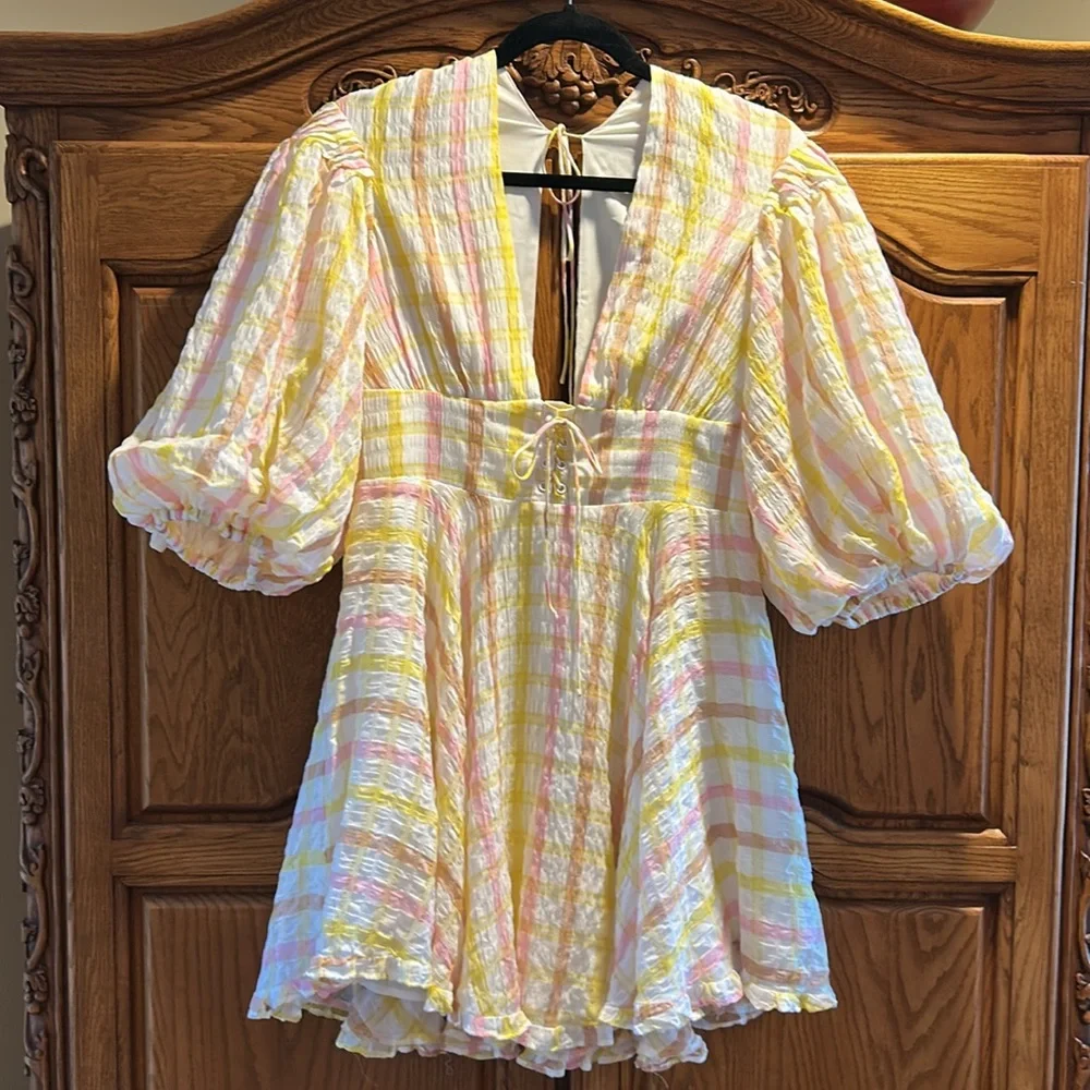 For Love & Lemons Rue Gingham Mini Dress - Picture 2 of 15